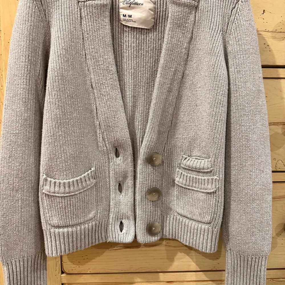 American Eagle Outfitters Light Gray Cardigan